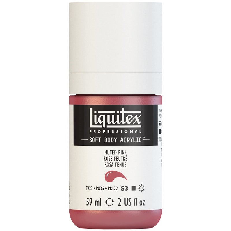 Liquitex Professional Soft Body Acrylic Paint, 59ml (2-oz) Bottle, Muted Pink - Image 1